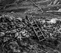 Wooden Stile Over Dry Stone Wall