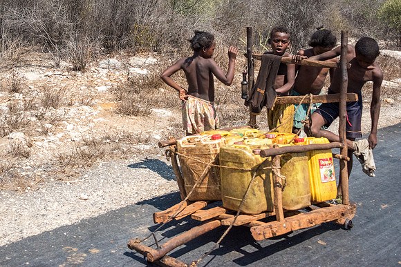 Pushing Cart with Water