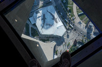 Glass Floor of CN Tower with Ripleys Aquarium Below