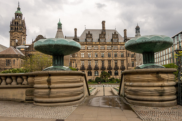 Sheffield Town Hall and Peace Gardens -1