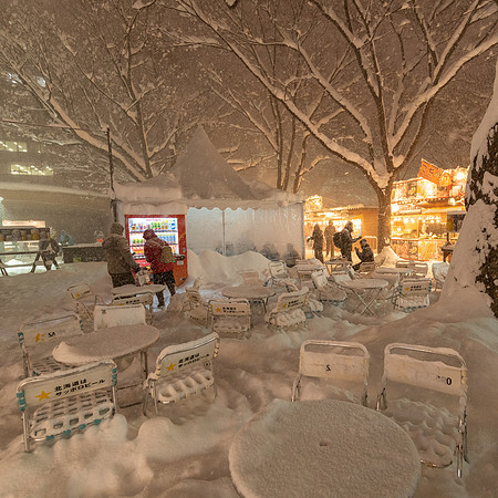 Snowy Seating Area