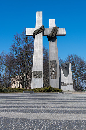 Crosses Commemorating The 1956 Protests in Adam Mickiewicz Square