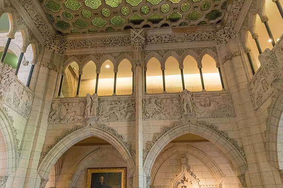 Ottawa Parliament Entrance Hall With Carvings