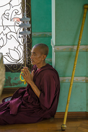 Yangon - Meditating Monk