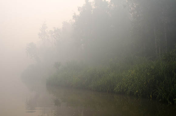 Smoke from Forest Fires Envelops the River -2