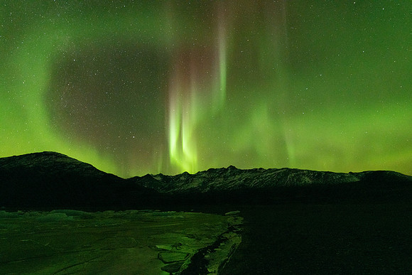 Aurora Borealis from Heinabergslón Glacial Lagoon -6