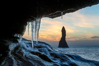 Reynisdrangar Stack and Icicles