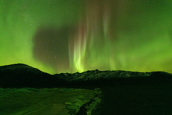 Aurora Borealis from Heinabergslón Glacial Lagoon -5