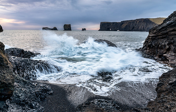Towards Dyrholaey Arch from Dyrhólaey Promontory  -2