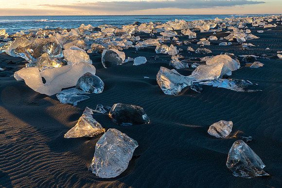 Dawn, Iceberg Beach at Breiðarmerkursandur  -7