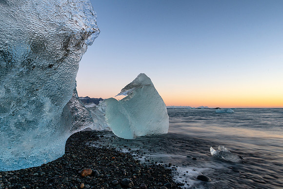 Dawn, Iceberg Beach at Breiðarmerkursandur  -3