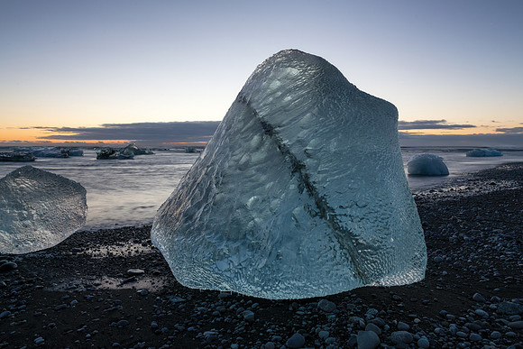 Dawn, Iceberg Beach at Breiðarmerkursandur  -2