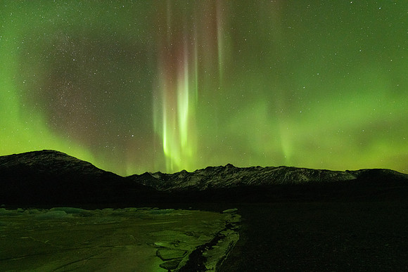 Aurora Borealis from Heinabergslón Glacial Lagoon -7