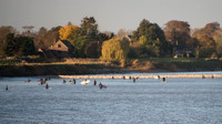 Many surfers waiting at Epney