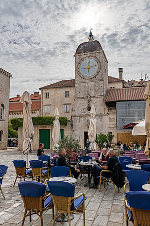 Trogir Old Clock in Town Square -1