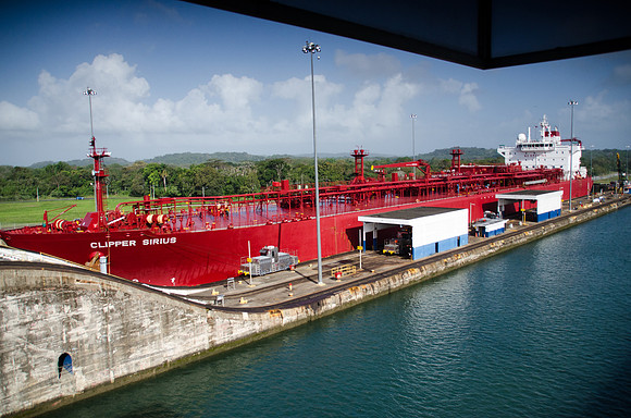 Gas Carrier in Gatun Lock -1