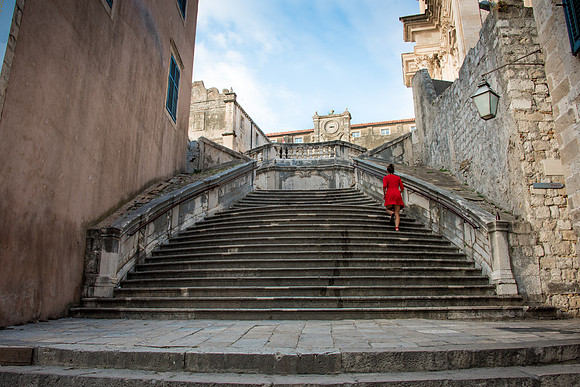 Steps from Gunduliceva Square - Lady in Red
