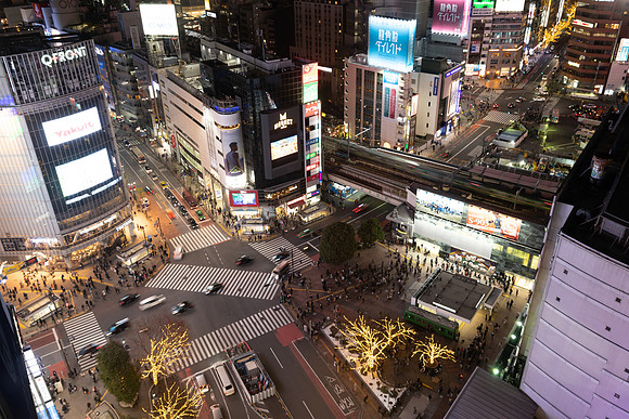 Scramble Crossing at Night Shibuya -2