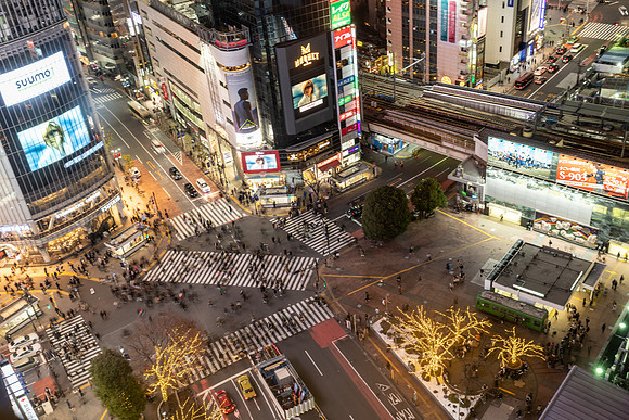 Scramble Crossing at Night Shibuya -3