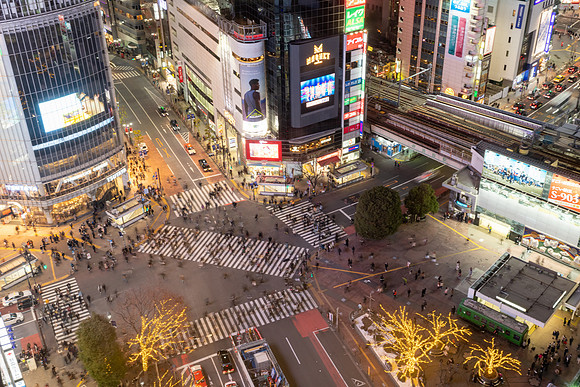 Scramble Crossing at Night Shibuya -4