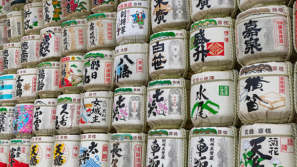 Meiji Shrine Sake Barrels -1