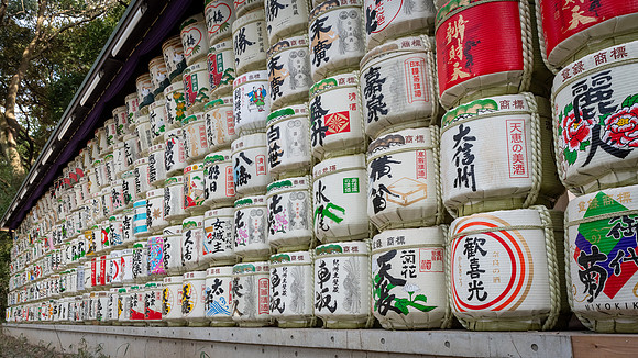 Meiji Shrine Sake Barrels -2