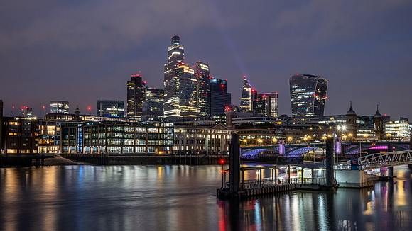 The City at Night from South Bank