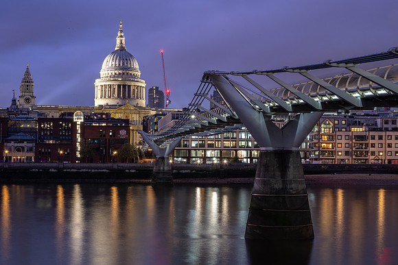 St Pauls and Millennium Bridge -2