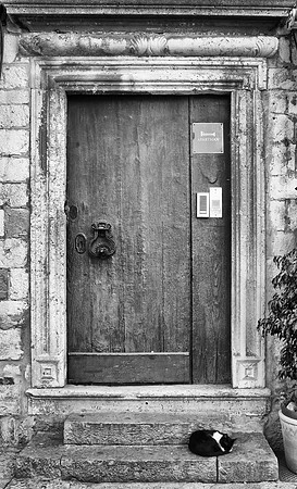 Old Town Door B&W