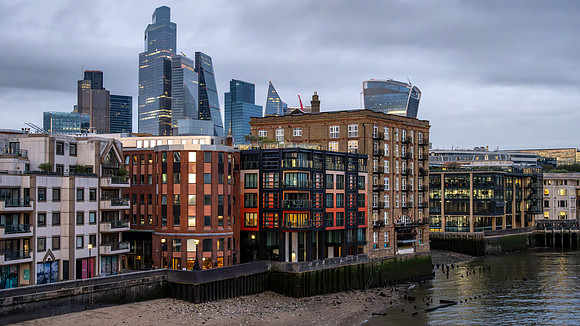 City Apartments and Offices from Millennium Bridge